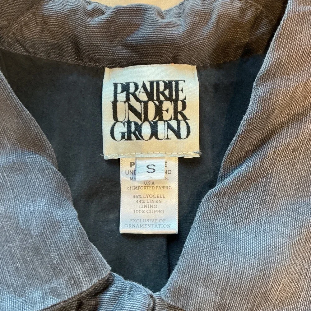 Prairie Underground | Lyocel/Linen Blend Made in USA Hidden Buttons Coat Sz‎ S
